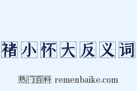 褚小怀大反义词是什么意思的图片